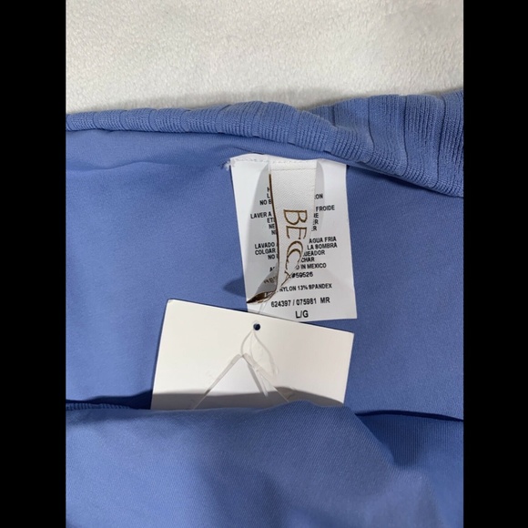 NWT $58 Becca Loreto Ribbed Bikini Bottoms in Mist Blue [SZ‎ Large ] # - Picture 7 of 12